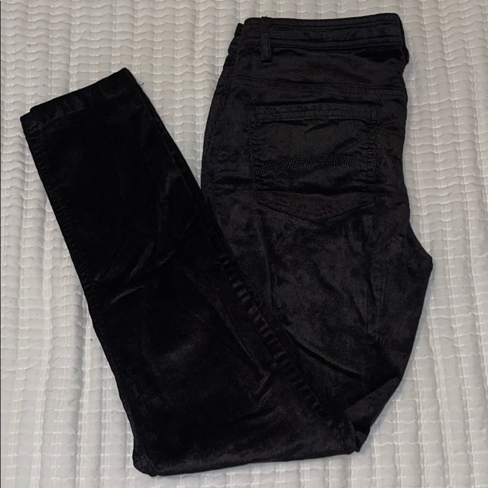 Black corduroy skinny jeans